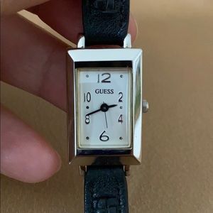 Guess watch with black leather band